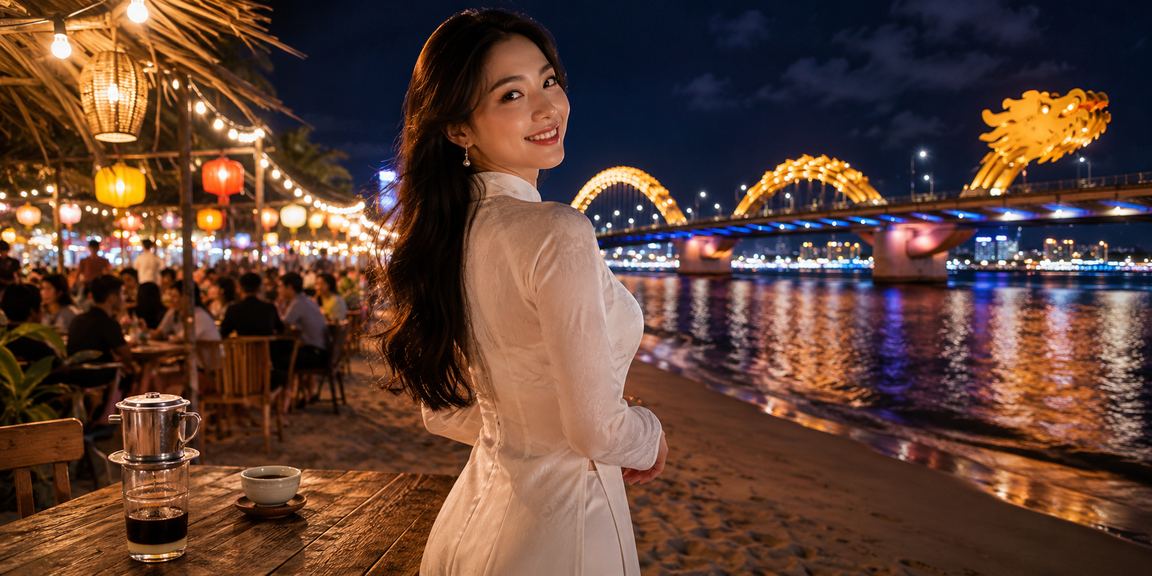 Người dùng Đà Nẵng trong trang phục áo dài trải nghiệm nạp tiền bonus trên điện thoại